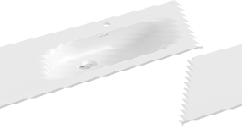 Mexen Vela lavabo embutido em bancada direito 91 x 46,5 cm, branco brilhante - 25239000P