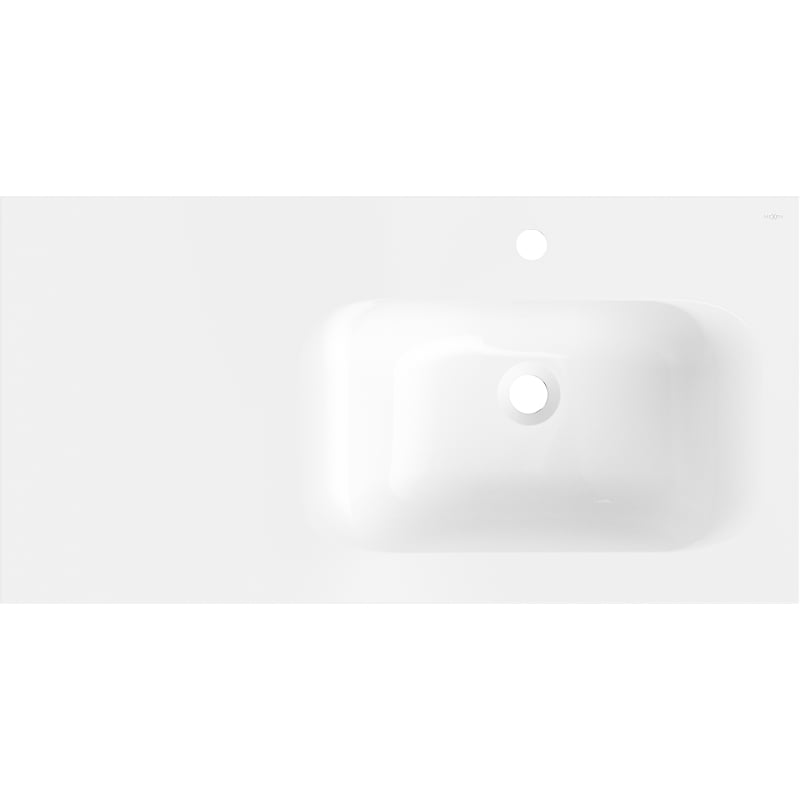 Mexen Vela lavabo embutido em bancada direito 91 x 46,5 cm, branco brilhante - 25239000P
