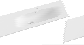 Mexen Vela lavabo empotrado en encimera derecho 91 x 46,5 cm, blanco mate - 25239001P