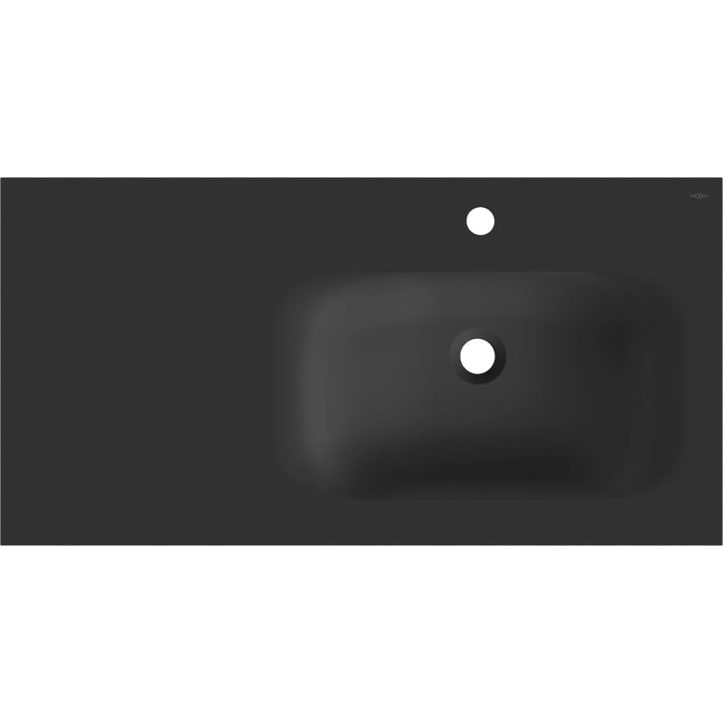 Mexen Vela lavabo empotrado en encimera derecha 91 x 46,5 cm, negro mate - 25239071P