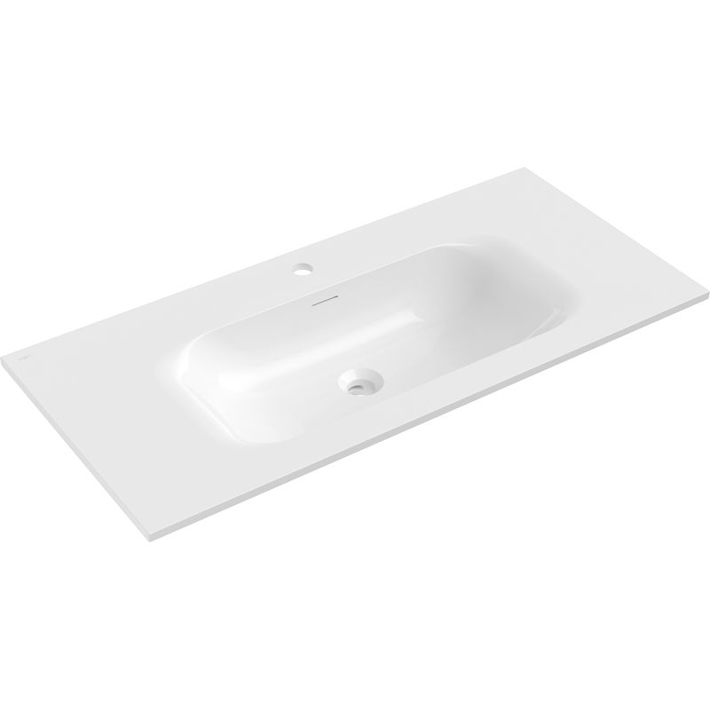 Mexen Vela νιπτήρας εντοιχισμένος στον πάγκο 101 x 46,5 cm, λευκή γυαλιστερή