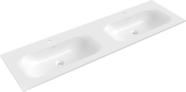 Mexen Vela dubbele inbouwwastafel 161 x 46,5 cm, glanzend wit - 25231600D