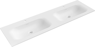 Mexen Vela double countertop washbasin 161 x 46.5 cm, white matte - 25231601D