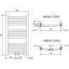 Mexen Ares badkamer radiator 700 x 400 mm, 189 W, goud - W102-0700-400-00-50
