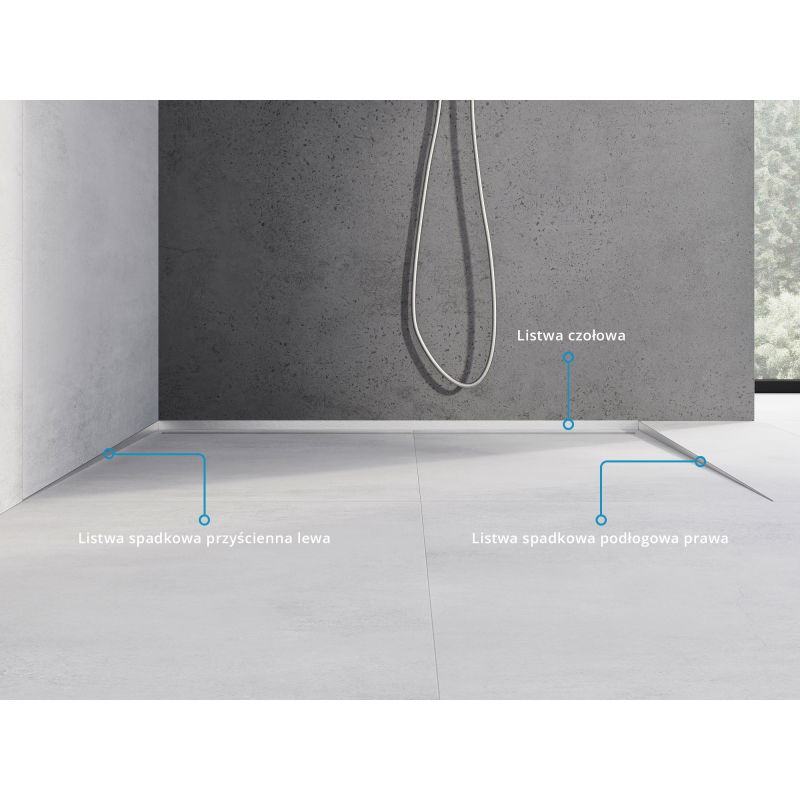 Mexen Line-B πλαϊνή ράγα δαπέδου 120 cm δεξιά, inox - 181001120R