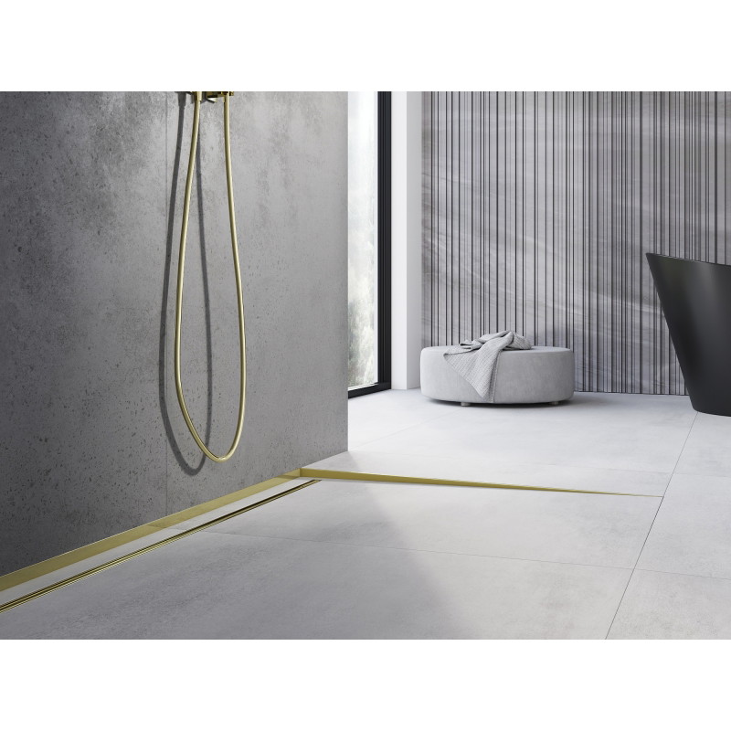 Mexen Line-B regleta de caída para suelo 120 cm derecha, dorada - 185001120R