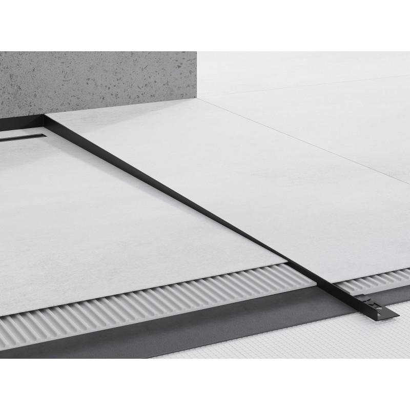 Mexen Line-B listón inclinado para suelo 120 cm derecho, negro - 187001120R