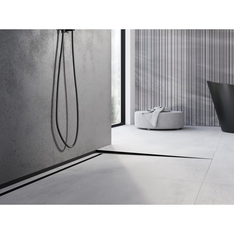 Mexen Line-B 120 cm Right Floor Slope Strip, Black - 187001120R