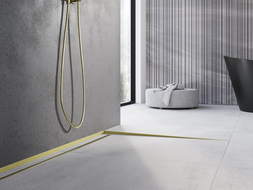 Mexen Line-B vloerafvoerlijst 180 cm rechts, goud geborsteld - 185501180R