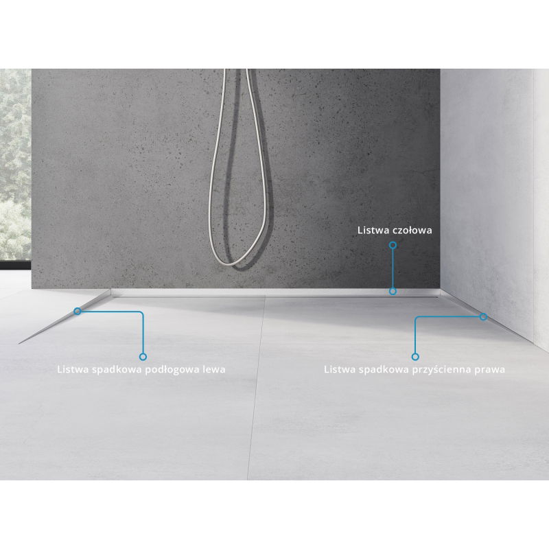 Mexen Line-B golvavslutningslist 120 cm vänster, inox - 181001120L