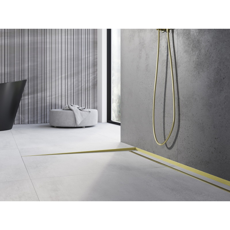 Mexen Line-B listón de pendiente de suelo 120 cm izquierda, dorado cepillado - 185501120L