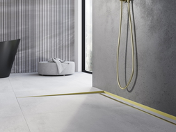 Mexen Line-B vloerafvoerlijst 120 cm links, geborsteld goud - 185501120L