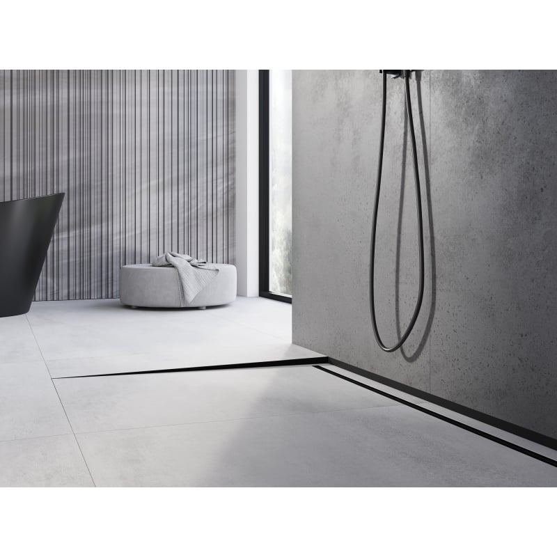 Mexen Line-B floor gradient strip 120 cm left, black - 187001120L