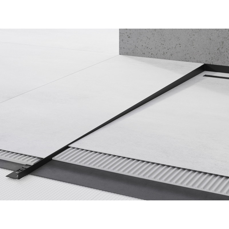Mexen Line-B listello a pendenza per pavimento 120 cm sinistro, nero - 187001120L