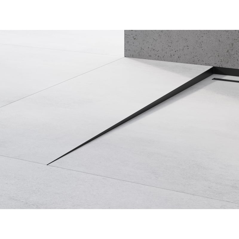 Mexen Line-B floor sloped strip 120 cm left, black - 187001120L
