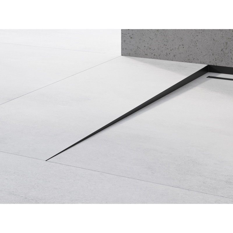 Mexen Line-B listón de caída de suelo 120 cm izquierdo, negro - 187001120L