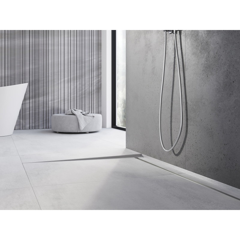 Mexen Line-B listón inclinado de suelo 180 cm izquierdo, inox - 181001180L