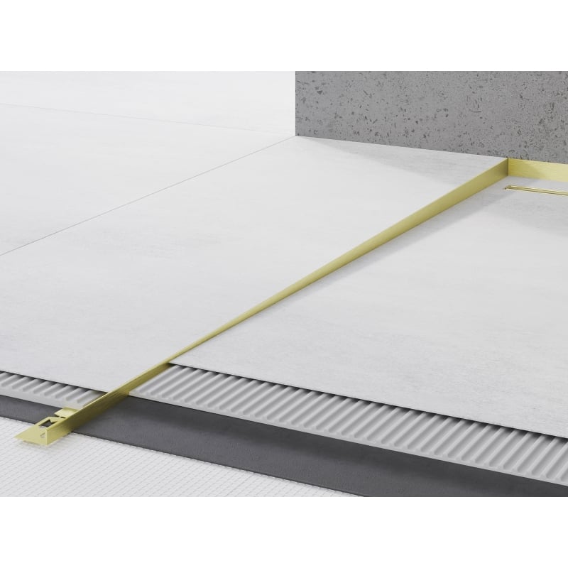 Mexen Line-B floor gradient trim 180 cm left, brushed gold - 185501180L
