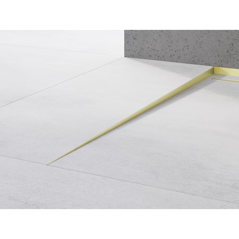 Mexen Line-B floor gradient trim 180 cm left, brushed gold - 185501180L