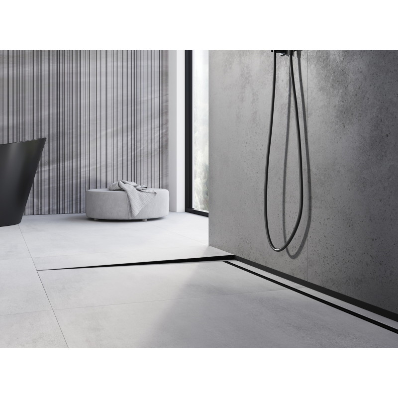 Mexen Line-B zócalo de inclinación para suelo 180 cm izquierdo, negro - 187001180L