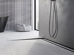 Mexen Line-B Vloerafvoerprofiel 180 cm links, zwart - 187001180L