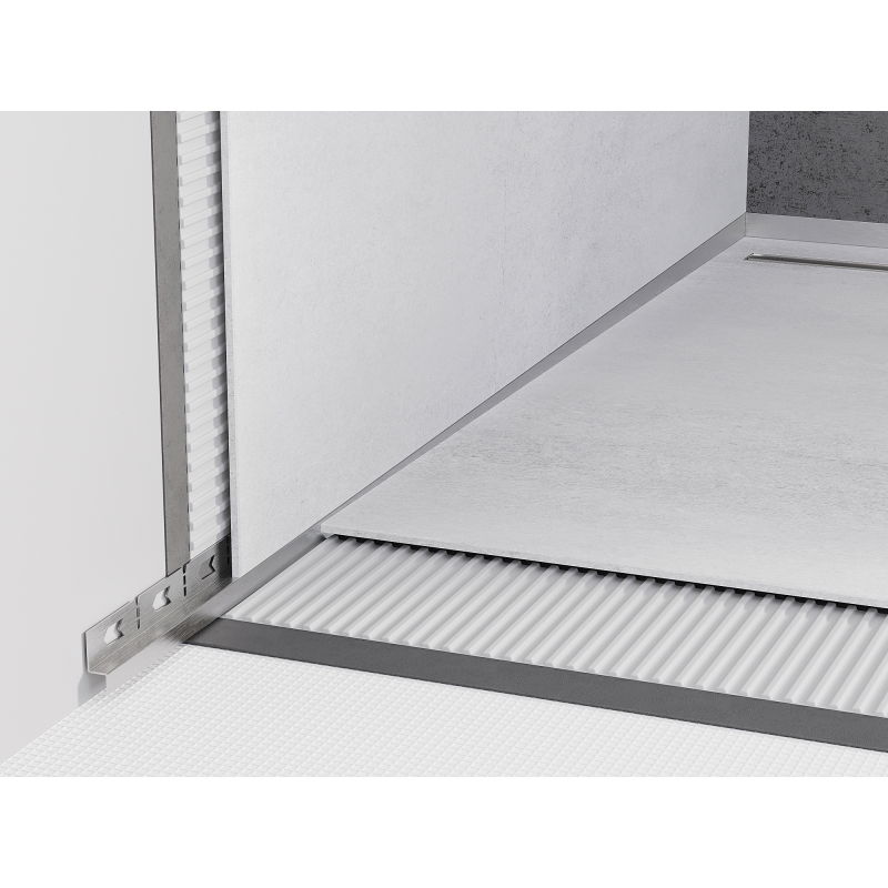 Mexen Line-B λοξός τοίχος τύπου λωρίδας 120 cm αριστερός, inox - 181002120L