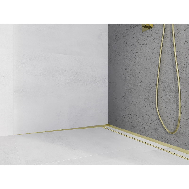Mexen Line-B moldura inclinada adosada a la pared 120 cm izquierda, dorada - 185002120L