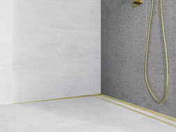 Mexen Line-B moldura inclinada adosada a la pared 120 cm izquierda, dorada - 185002120L