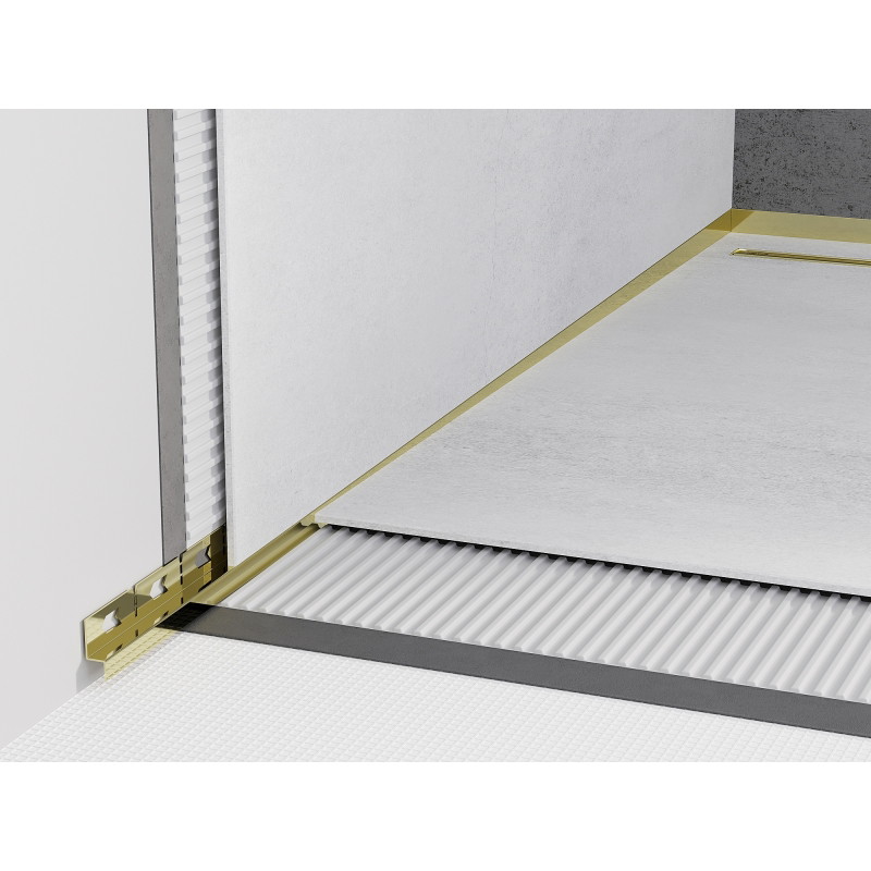 Mexen Line-B moldura inclinada adosada a la pared 120 cm izquierda, dorada - 185002120L