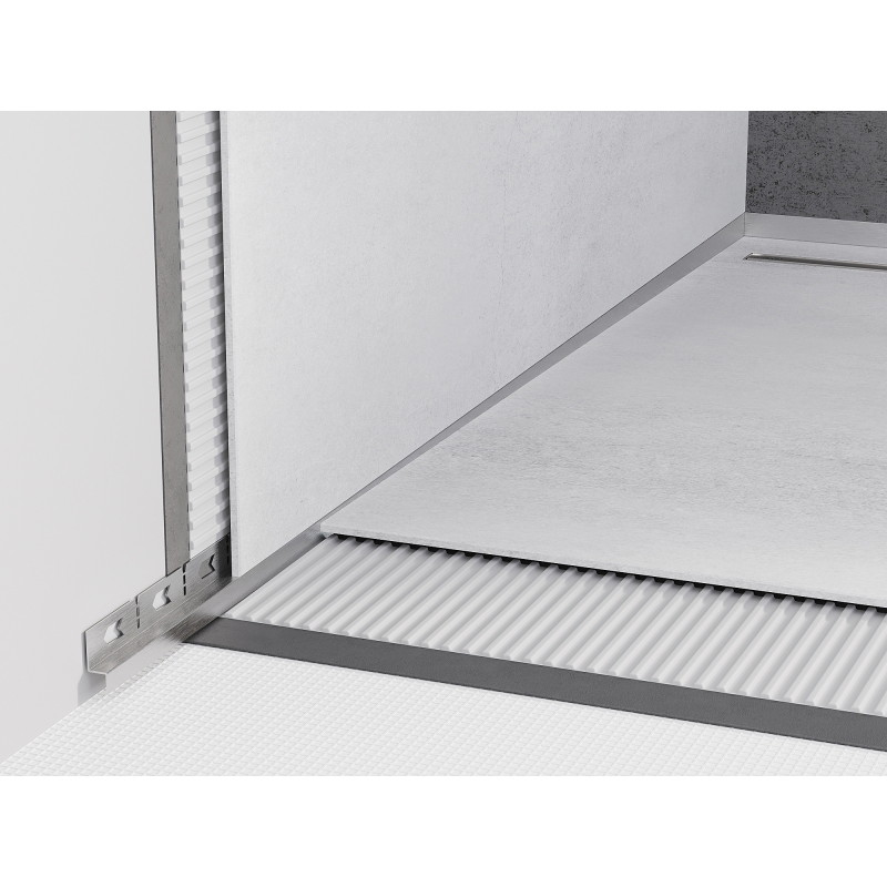 Mexen Line-B listón de pendiente adosado a la pared 180 cm izquierdo, inox - 181002180L