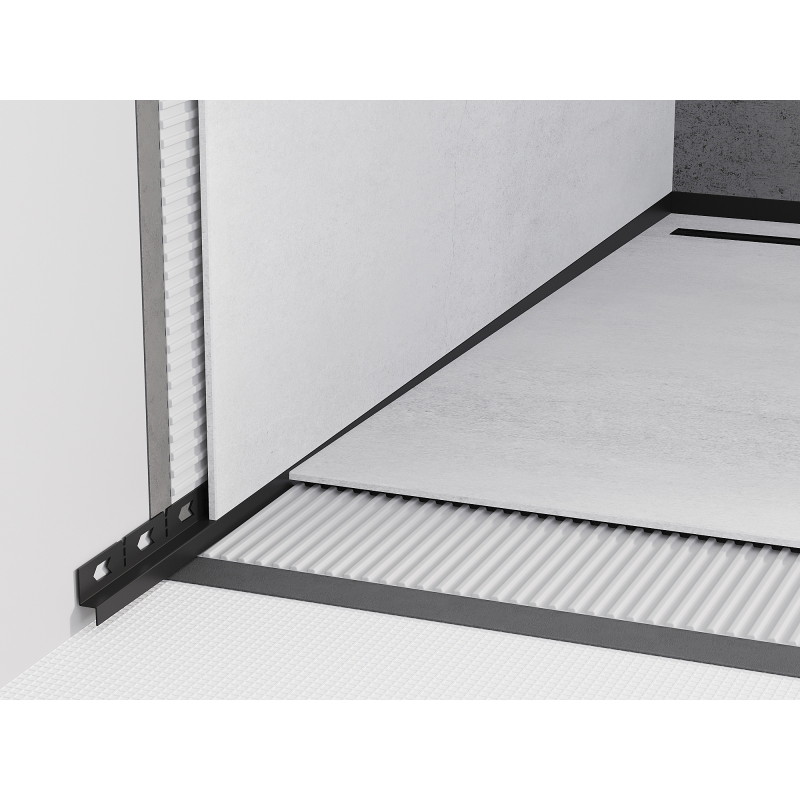 Mexen Line-B plinthe de pente murale 180 cm gauche, noire - 187002180L