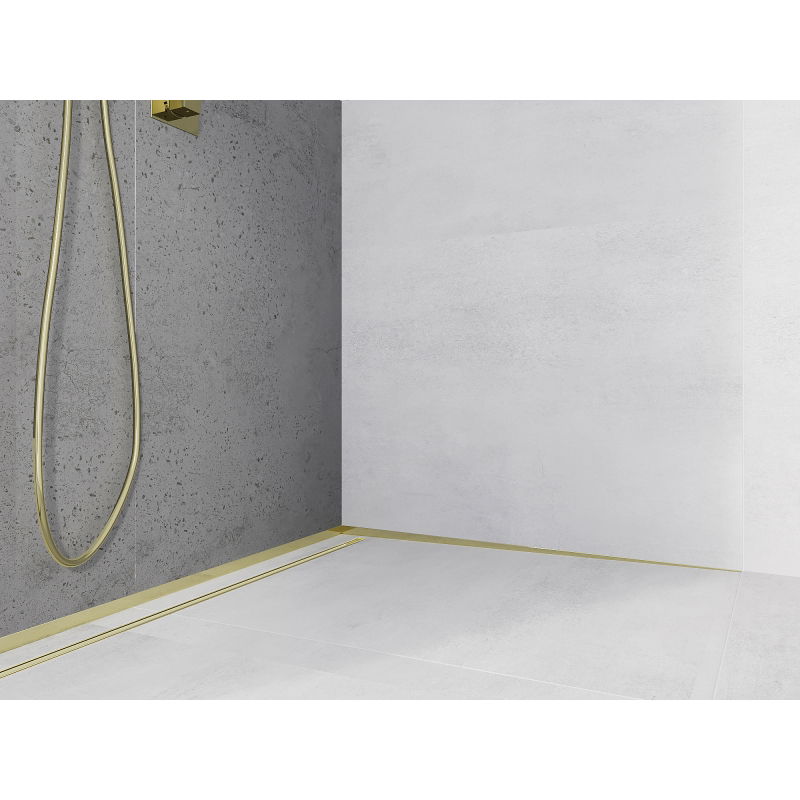 Mexen Line-B baguette d'écoulement murale 120 cm droite, or - 185002120R