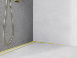 Mexen Line-B listón de pendiente de pared 180 cm derecho, dorado cepillado - 185502180R