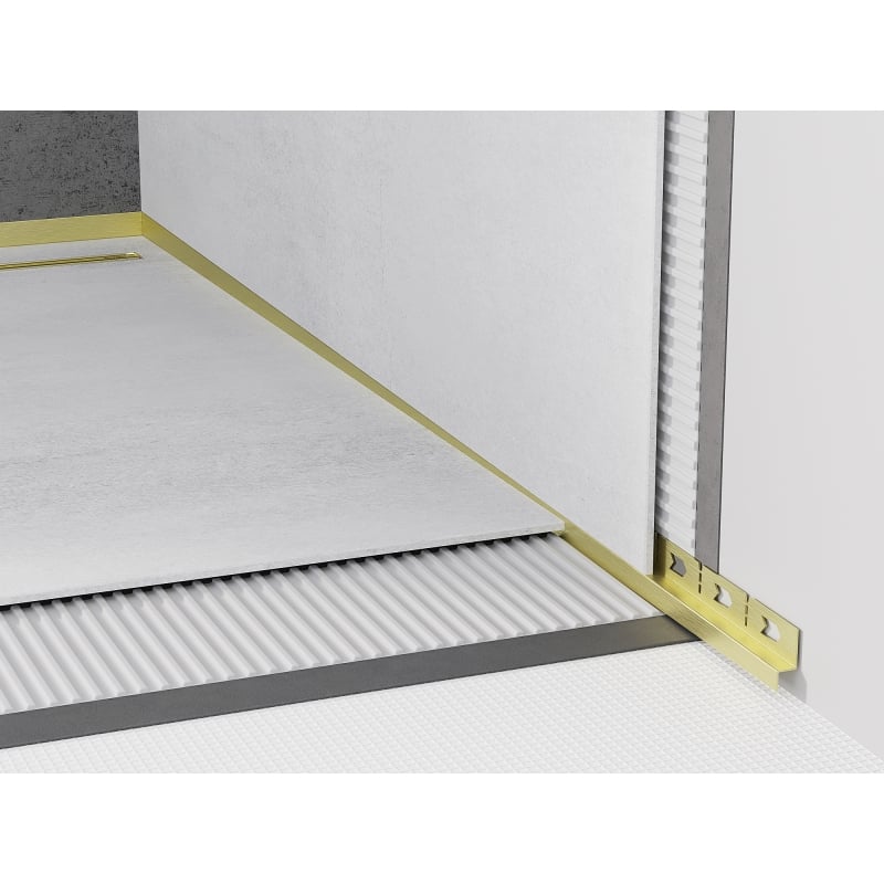 Mexen Line-B wall-mounted slope strip 180 cm right, brushed gold - 185502180R