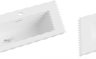 Mexen Otis lavatório embutido na bancada 46 x 46,5 cm, branco mate - 25184501