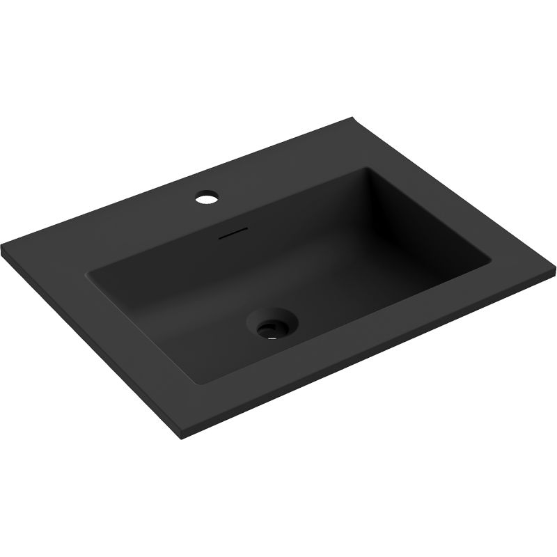 Mexen Otis lavabo empotrado en encimera 61 x 46,5 cm, negro mate - 25186071