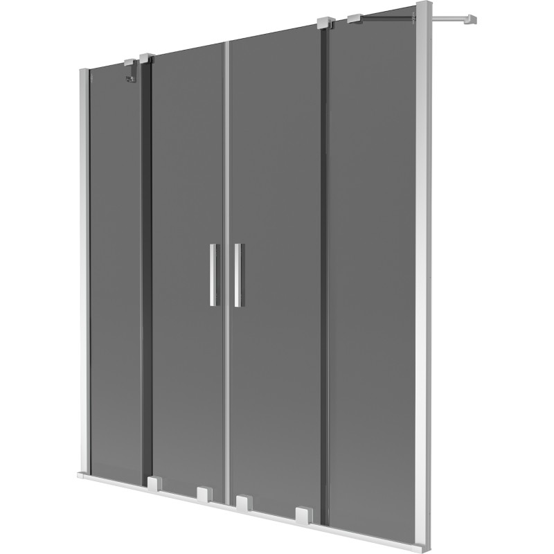 Mexen Velar Duo kahe tiivaga vannipaneel, lükand, 140 x 150 cm, grafiit, kroom - 896-140-000-42-01