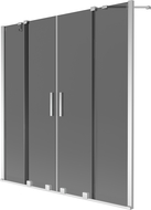 Mexen Velar Duo paravan za kopalno kad, 2-krilni drsni 140 x 150 cm, grafit, krom - 896-140-000-42-01