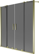 Mexen Velar Duo 2-wing Sliding Bath Screen 140 x 150 cm, Graphite, Gold - 896-140-000-42-50