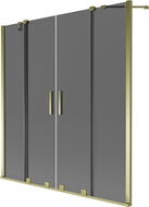 Mexen Velar Duo klizna stijena za kadu, dvoslojna, klizna 140 x 150 cm, grafit, zlatna - 896-140-000-42-50
