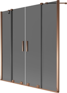 Mexen Velar Duo paroi de baignoire à deux volets coulissants 140 x 150 cm, graphite, or rose - 896-140-000-42-60