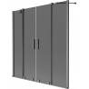 Mexen Velar Duo 2-osaline libistatav vannisein 140 x 150 cm, grafiit, harjatud gun gray - 896-140-000-42-66
