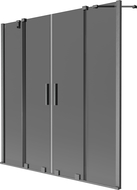 Mexen Velar Duo pare-douche de baignoire à 2 battants coulissants 140 x 150 cm, graphite, gris brossé - 896-140-000-42-66