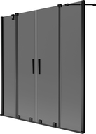 Mexen Velar Duo Duschtür 2-flügelig verschiebbar 140 x 150 cm, Graphit, Schwarz - 896-140-000-42-70