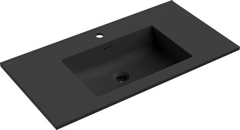 Mexen Otis, in die Arbeitsplatte eingelassene Waschbecken 91 x 46,5 cm, schwarz matt - 25189071