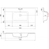 Mexen Otis sisseehitatud valamu 91 x 46,5 cm, must matt - 25189071