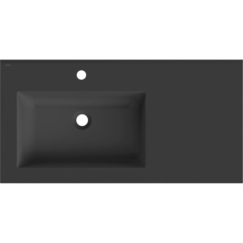 Mexen Otis lavabo encastré à gauche 91 x 46,5 cm, noir mat - 25189071L