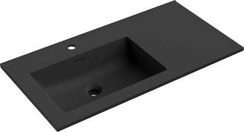 Mexen Otis Waschbecken links in die Arbeitsplatte eingebaut 91 x 46,5 cm, schwarz matt - 25189071L