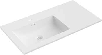 Mexen Otis lavabo empotrado en encimera izquierda 91 x 46,5 cm, blanco mate - 25189001L