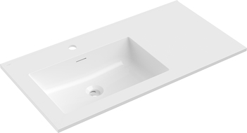 Mexen Otis inbyggd vänster tvättställ 91 x 46,5 cm, vit glans - 25189000L